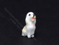 Miniature Porcelain White Dog for Dollhouses (image for) Miniature Porcelain White Dog for Dollhouses