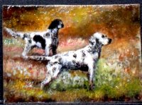 Miniature Hunting Dog Painting by Larry Morganti (image for) Miniature Hunting Dog Painting by Larry Morganti