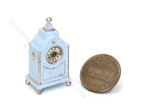 Miniature Victorian Style Bracket/Mantel Clock - Light Blue (image for) Miniature Victorian Style Bracket/Mantel Clock - Light Blue