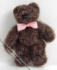 Miniature Small Dark Brown Mohair Teddy Bear by Erna Meyer (image for) Miniature Small Dark Brown Mohair Teddy Bear by Erna Meyer