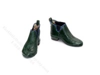Miniature Green Leather Chelsea Boots by Judith Blondell (image for) Miniature Green Leather Chelsea Boots by Judith Blondell