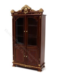Miniature Empire Display Cabinet for Dollhouses - Walnut (image for) Miniature Empire Display Cabinet for Dollhouses - Walnut