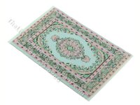 As Is Miniature 6"x4" Turkish Carpet for Dollhouses - Mint Green/Pink (image for) As Is Miniature 6"x4" Turkish Carpet for Dollhouses - Mint Green/Pink