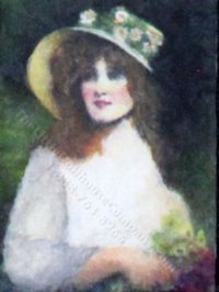Miniature Portrait of a Woman in the Garden by Larry Morganti (image for) Miniature Portrait of a Woman in the Garden by Larry Morganti