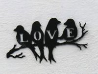 Miniature Black Metal 'Love' Wall Decor by Pierluigi (image for) Miniature Black Metal 'Love' Wall Decor by Pierluigi