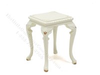 Vintage Miniature Floral Side Table in Off-White for Dollhouses (image for) Vintage Miniature Floral Side Table in Off-White for Dollhouses