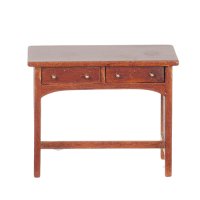Miniature Walnut Mission Desk for Dollhouses (image for) Miniature Walnut Mission Desk for Dollhouses