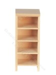 Miniature Shelf with 4 Shelf Openings for Dollhouses, Unfinished (image for) Miniature Shelf with 4 Shelf Openings for Dollhouses, Unfinished
