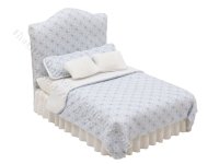 1:24 Scale Miniature Blue "Sugar Squares" Bed for Dollhouses (image for) 1:24 Scale Miniature Blue "Sugar Squares" Bed for Dollhouses