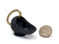 Miniature Coal Scuttle for Dollhouses - Black & Brass (image for) Miniature Coal Scuttle for Dollhouses - Black & Brass