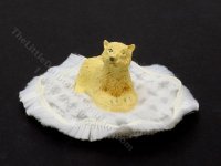 Dollhouse Scale Model Dog Playing w/Scrunched Carpet (image for) Dollhouse Scale Model Dog Playing w/Scrunched Carpet