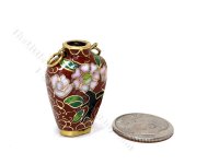 As Is Vintage Miniature Oriental Cloisonné Vase for Dollhouses (image for) As Is Vintage Miniature Oriental Cloisonné Vase for Dollhouses