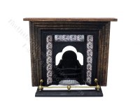 Miniature Coalbrookdale Tiled Fireplace and Fender Set for Dollhouses - Brown & Green (image for) Miniature Coalbrookdale Tiled Fireplace and Fender Set for Dollhouses - Brown & Green