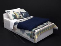 Miniature Blue and Green Tree/Outdoors Bedding for Dollhouses (image for) Miniature Blue and Green Tree/Outdoors Bedding for Dollhouses