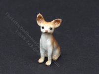 Miniature Porcelain Brown Chihuahua for Dollhouses (image for) Miniature Porcelain Brown Chihuahua for Dollhouses