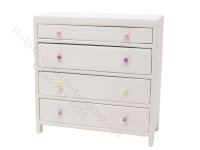 Miniature White Dresser with Pastel Handles for Dollhouses (image for) Miniature White Dresser with Pastel Handles for Dollhouses