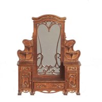 Miniature Walnut Art Nouveau Dressing Table w/Mirror (image for) Miniature Walnut Art Nouveau Dressing Table w/Mirror