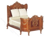 Miniature Walnut and Gold French Provincial Double Bed (image for) Miniature Walnut and Gold French Provincial Double Bed