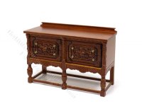 Miniature Replica c1870 Walnut Gothic Chest for Dollhouses (image for) Miniature Replica c1870 Walnut Gothic Chest for Dollhouses