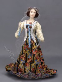 Miniature Handcrafted Vintage Medieval Woman with Celtic Knot Dress (image for) Miniature Handcrafted Vintage Medieval Woman with Celtic Knot Dress