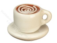 Miniature Latte Coffee Cup for Dollhouses (image for) Miniature Latte Coffee Cup for Dollhouses