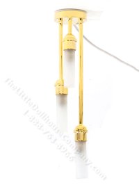 Miniature 3 Ceiling Light with Frosted Tube Shade - Brass (image for) Miniature 3 Ceiling Light with Frosted Tube Shade - Brass