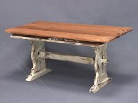 Miniature Weathered Trestle Table for Dollhouses (image for) Miniature Weathered Trestle Table for Dollhouses