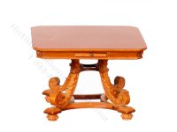 Miniature Maple Square Top Carved Table for Dollhouses (image for) Miniature Maple Square Top Carved Table for Dollhouses