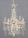 Miniature Battery Operated 6-Arm Silver Crystal Column Chandelier with Wand (image for) Miniature Battery Operated 6-Arm Silver Crystal Column Chandelier with Wand