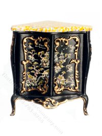 Miniature Chinoiserie Corner Cabinet - Black (image for) Miniature Chinoiserie Corner Cabinet - Black