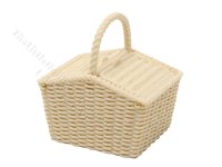 Miniature Picnic Basket for Dollhouses (image for) Miniature Picnic Basket for Dollhouses