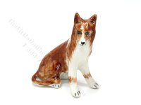 Miniature Porcelain Rough Collie Lassie Dog Figurine for Dollhouses (image for) Miniature Porcelain Rough Collie Lassie Dog Figurine for Dollhouses