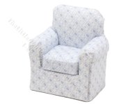 1:24 Scale Miniature Sugar Squares Armchair for Dollhouses - Blue (image for) 1:24 Scale Miniature Sugar Squares Armchair for Dollhouses - Blue