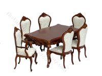 Miniature 7 Pc. Walnut Dining Set (image for) Miniature 7 Pc. Walnut Dining Set