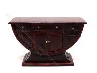 Miniature Mahogany Swanson Deco Console Table for Dollhouses (image for) Miniature Mahogany Swanson Deco Console Table for Dollhouses