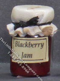 Dollhouse Scale Model Homemade Blackberry Jam in Wax Sealed Jar (image for) Dollhouse Scale Model Homemade Blackberry Jam in Wax Sealed Jar
