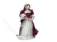 Miniature Handcrafted Tudor Woman in Plum (image for) Miniature Handcrafted Tudor Woman in Plum