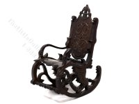 Vintage Miniature Italian Renaissance Rocking Chair for Dollhouses (image for) Vintage Miniature Italian Renaissance Rocking Chair for Dollhouses