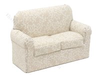 1:24 Scale Miniature Ivory Leaves Sofa for Dollhouses - Beige (image for) 1:24 Scale Miniature Ivory Leaves Sofa for Dollhouses - Beige