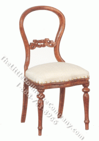 Miniature Walnut Ballon Back Chair for Dollhouses (image for) Miniature Walnut Ballon Back Chair for Dollhouses