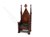 Miniature Signed Gothic Chair by Michael Mortimer (image for) Miniature Signed Gothic Chair by Michael Mortimer