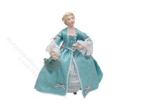 Miniature Handcrafted 18th Century Woman in Turquoise (image for) Miniature Handcrafted 18th Century Woman in Turquoise