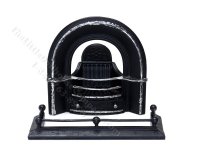 Miniature Fireplace Insert and Fender Set for Dollhouses - Black & Silver (image for) Miniature Fireplace Insert and Fender Set for Dollhouses - Black & Silver
