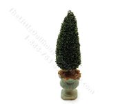 Miniature 4 inch Topiary in Blue Base for Dollhouses (image for) Miniature 4 inch Topiary in Blue Base for Dollhouses