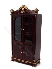 Miniature Empire Display Cabinet for Dollhouses - Mahogany (image for) Miniature Empire Display Cabinet for Dollhouses - Mahogany