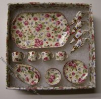 Miniature Boxed Dinnerware Set For Dollhouses (image for) Miniature Boxed Dinnerware Set For Dollhouses