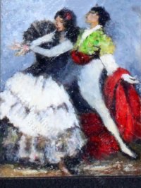 Miniature Pasodoble Painting by Larry Morganti (image for) Miniature Pasodoble Painting by Larry Morganti
