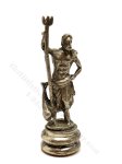 Miniature Poseidon Statuette for Dollhouses - Silver (image for) Miniature Poseidon Statuette for Dollhouses - Silver