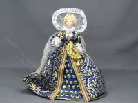 Miniature Handcrafted Vintage Renaissance Woman in Blue/Gold (image for) Miniature Handcrafted Vintage Renaissance Woman in Blue/Gold