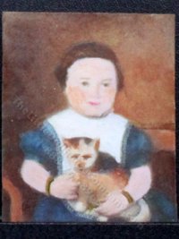 Miniature Portrait of a Child with a Cat by Larry Morganti (image for) Miniature Portrait of a Child with a Cat by Larry Morganti